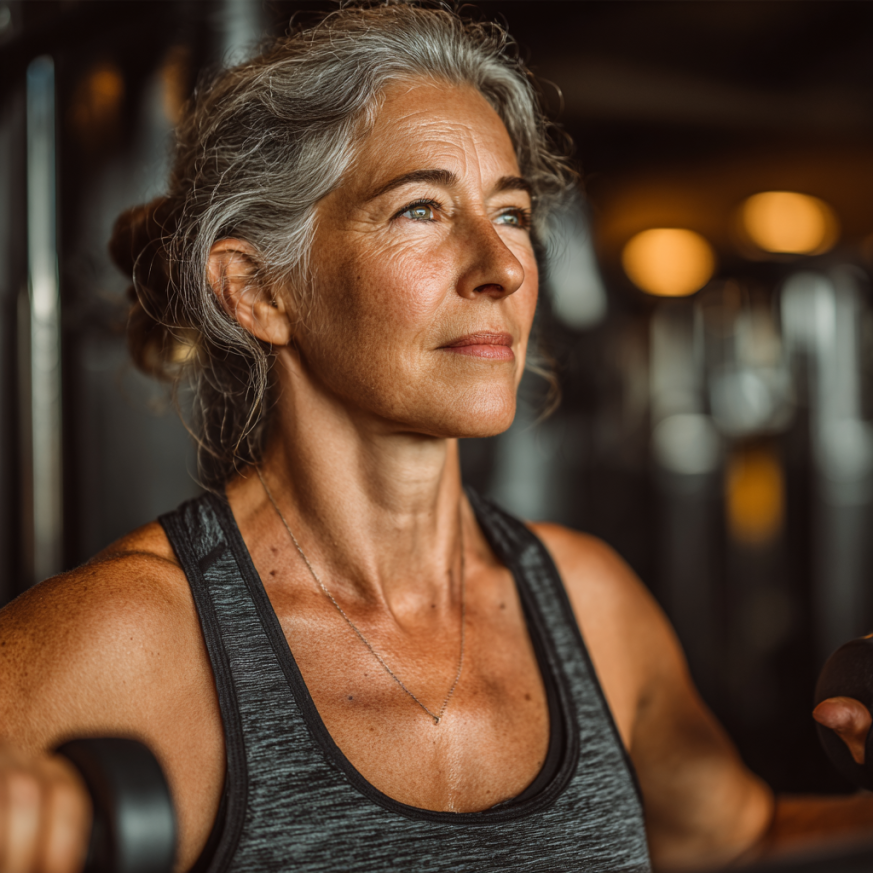 Възрастни хора правят упражнения