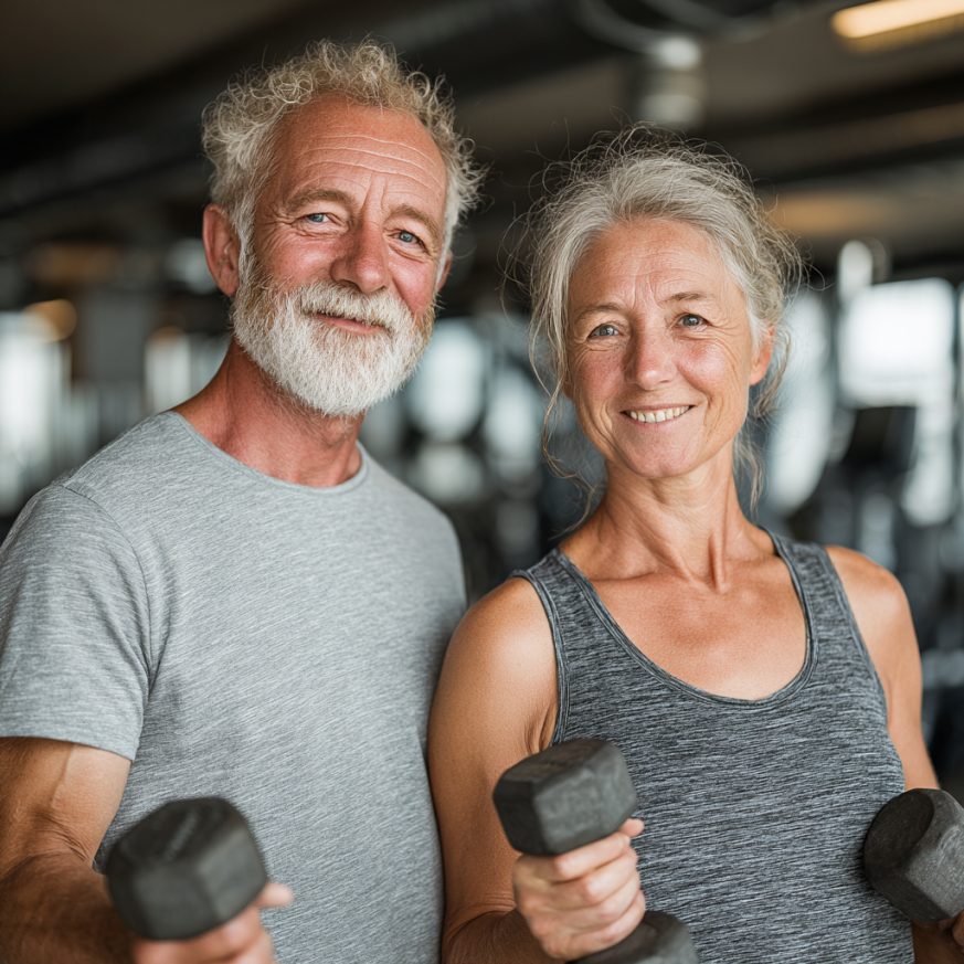 Фитнес зала с модерно оборудване за възрастни